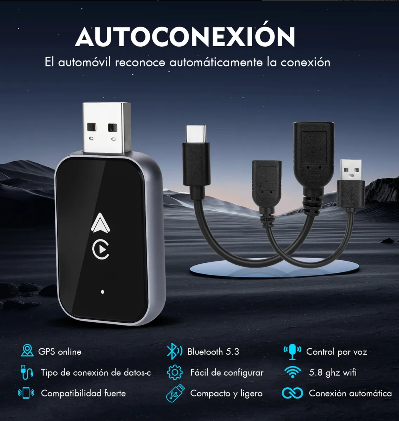 Adaptador Inalámbrico CarPlay Universa