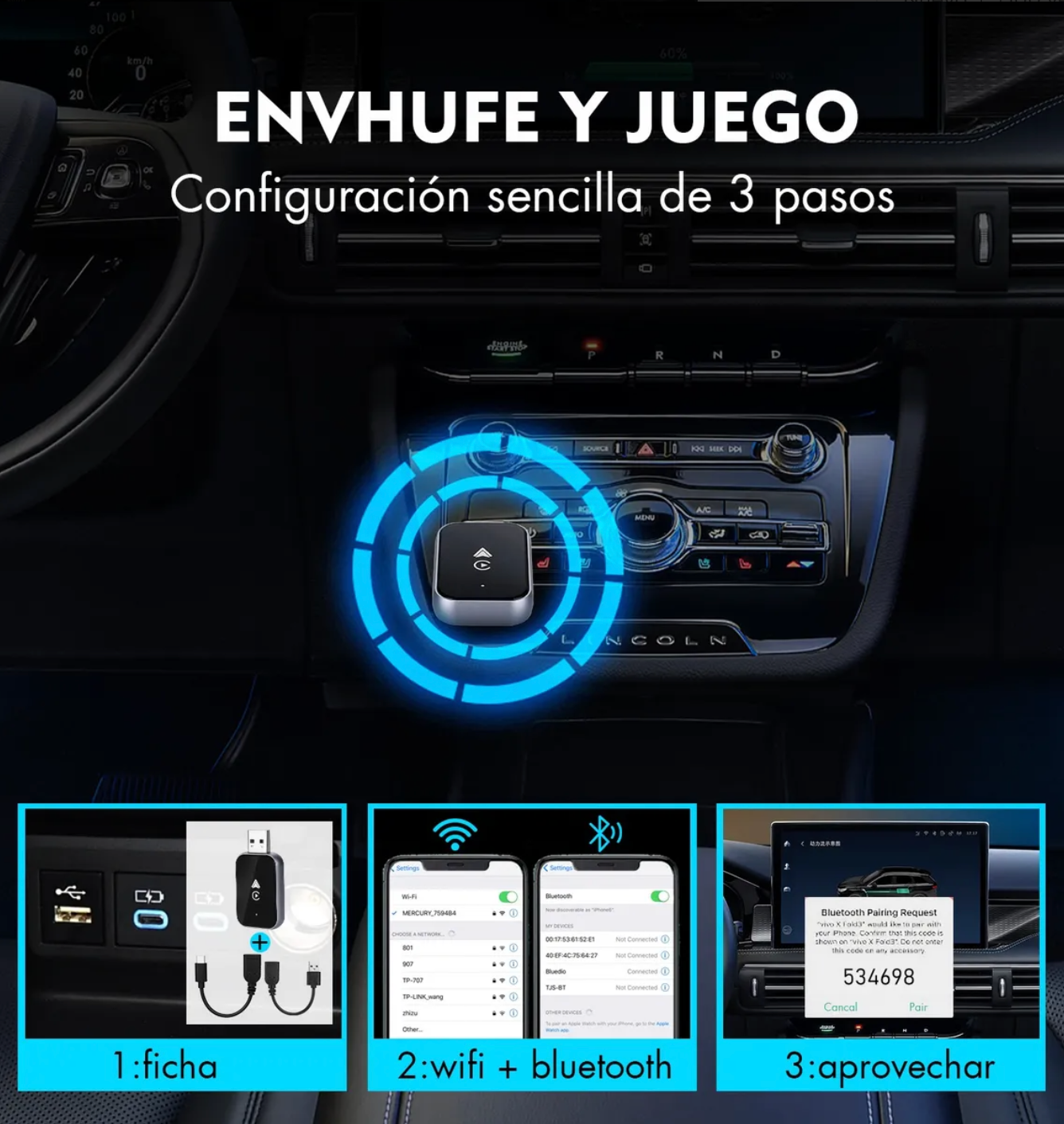 Adaptador Inalámbrico CarPlay Universa
